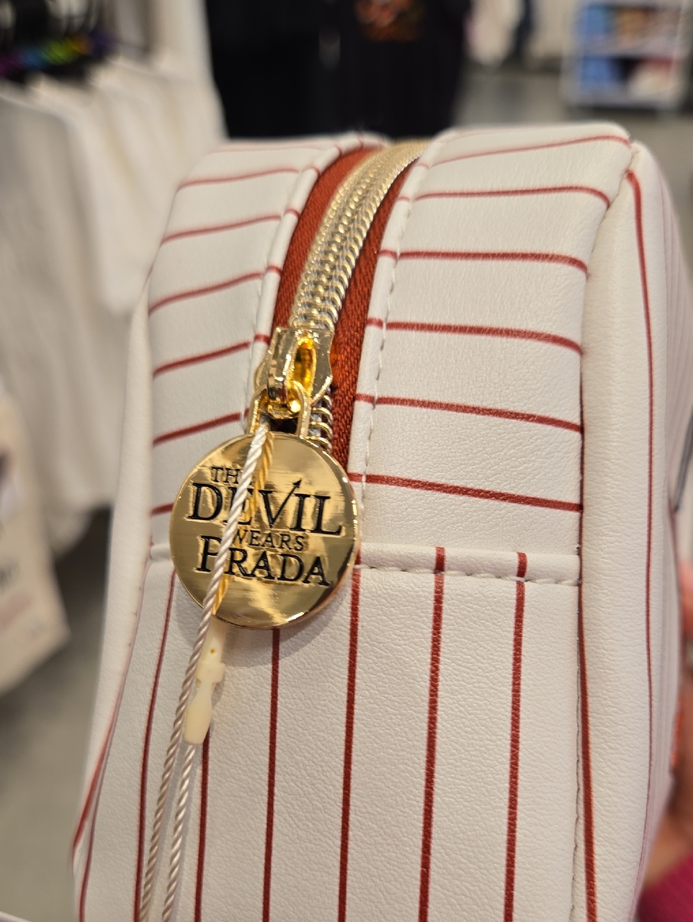 The Devil Wears Prada The Movie Striped Cosmetic Pouch - White & Red, Primark - Picture 3 of 4